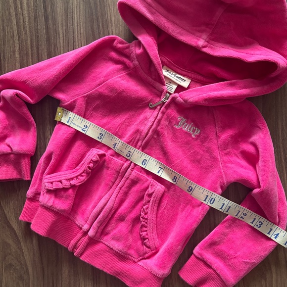 Juicy Couture Little Girls 2T Pink Velour Full-Zip Hoodie - Picture 5 of 9